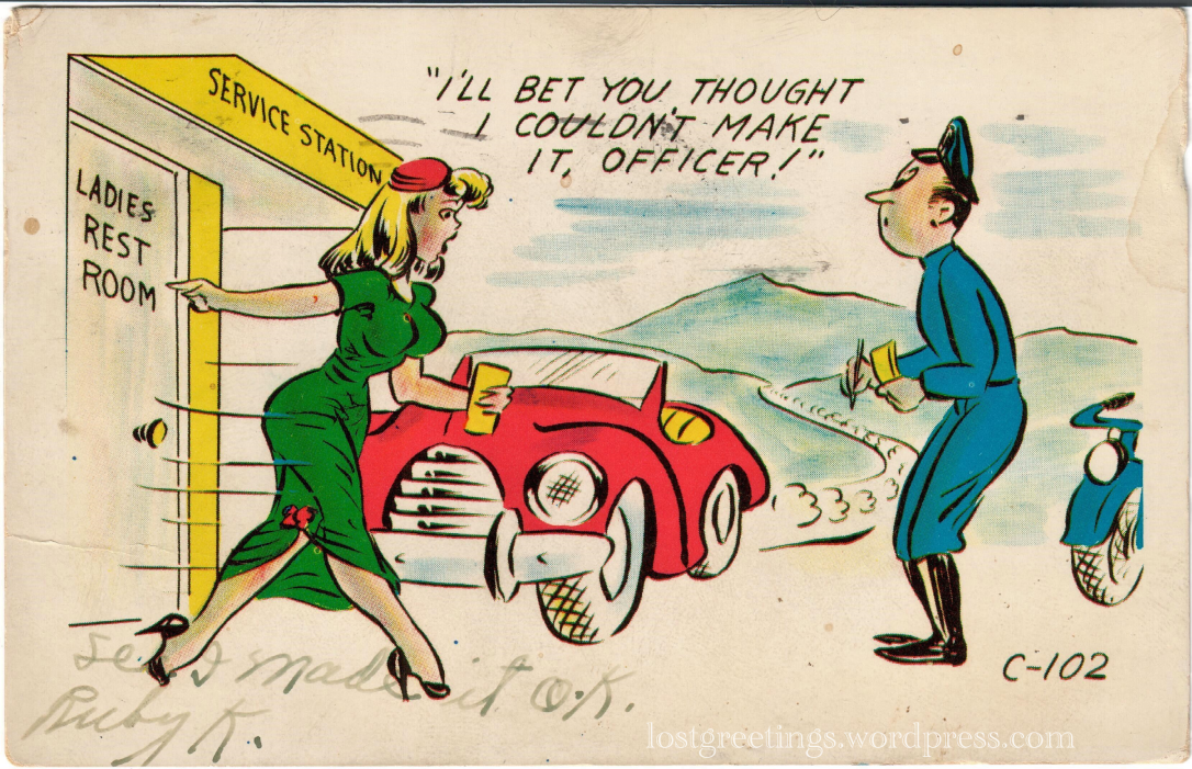 1953 Comic Postcard Image - Cheyenne, Wyoming lg