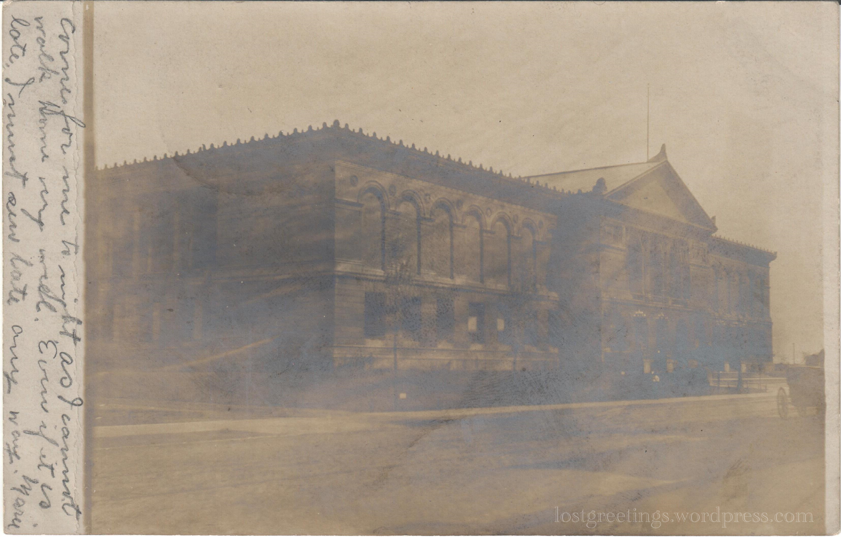 1910 Postcard Bensenville, IL &amp; Art Inst of Chicago