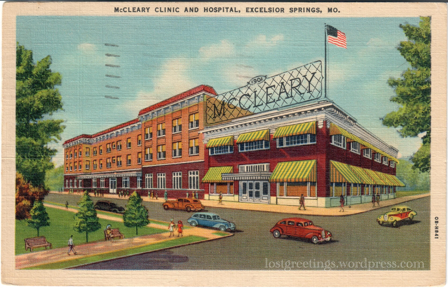 Excelsior Springs, Mo 1942- Medical Postcard lg