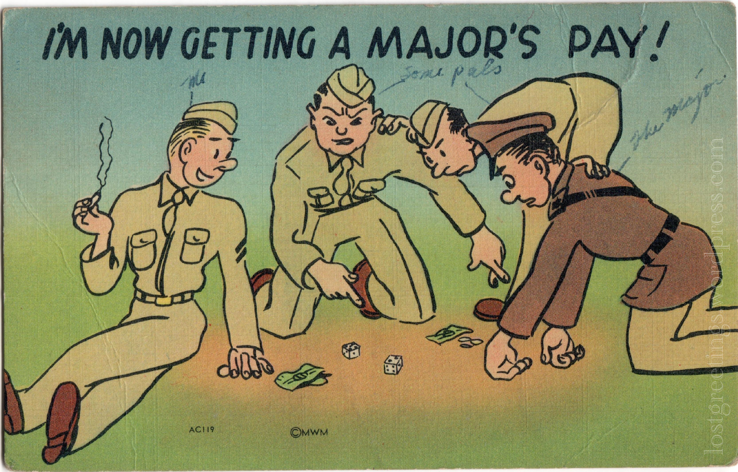 Camp Breckinridge, KY 1942 WW2 Comic Postcard lg